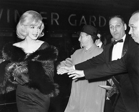 Marilyn Monroe arriving at the Capitol Theater for the Premiere of 