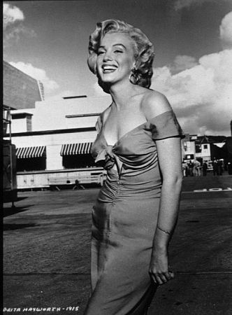 Cutout of Monroe on Columbia Studio lot. c. 1952