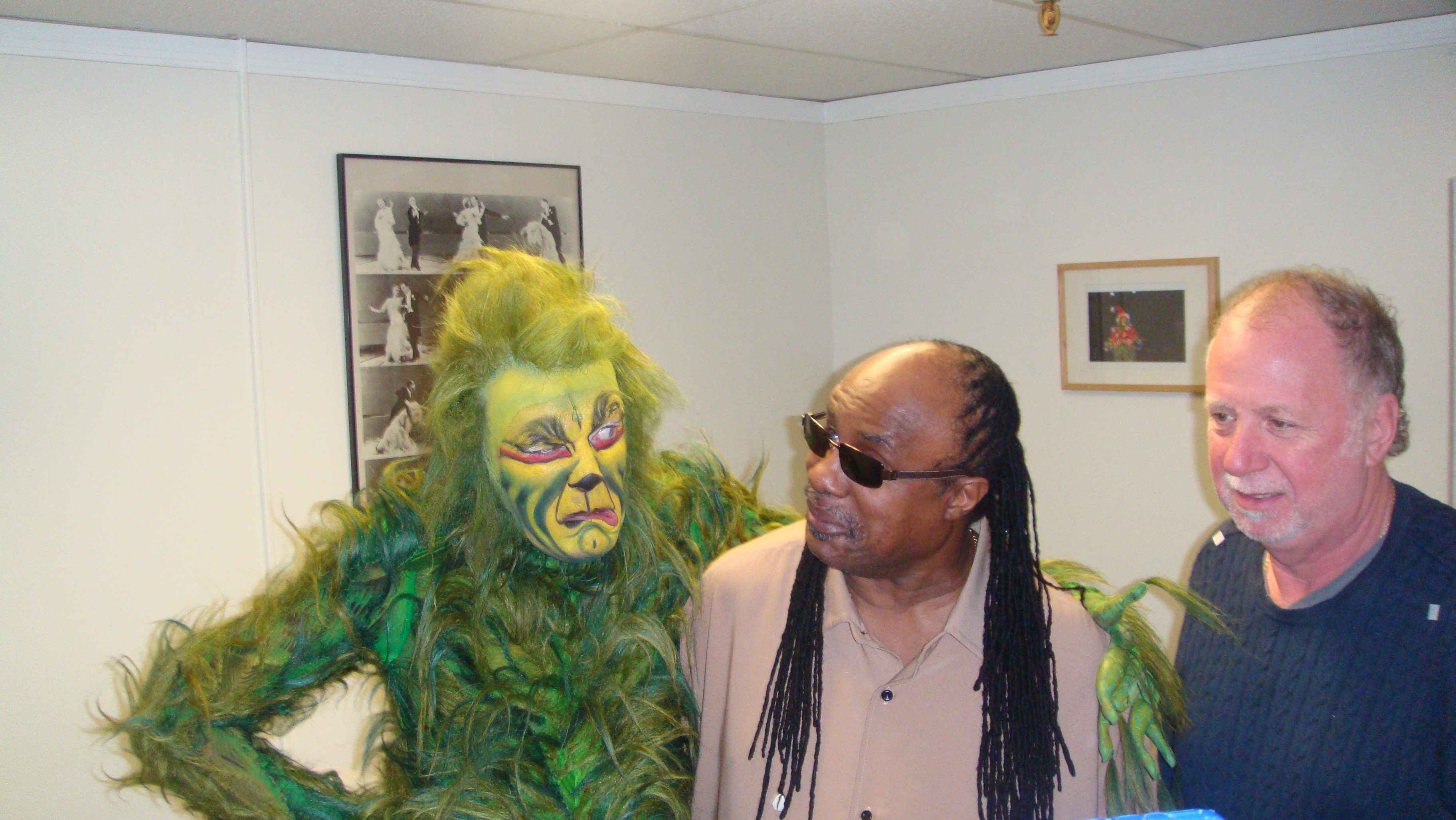 Stefan Karl and Stevie Wonder at the Pantages Theater in hollywood 2009.