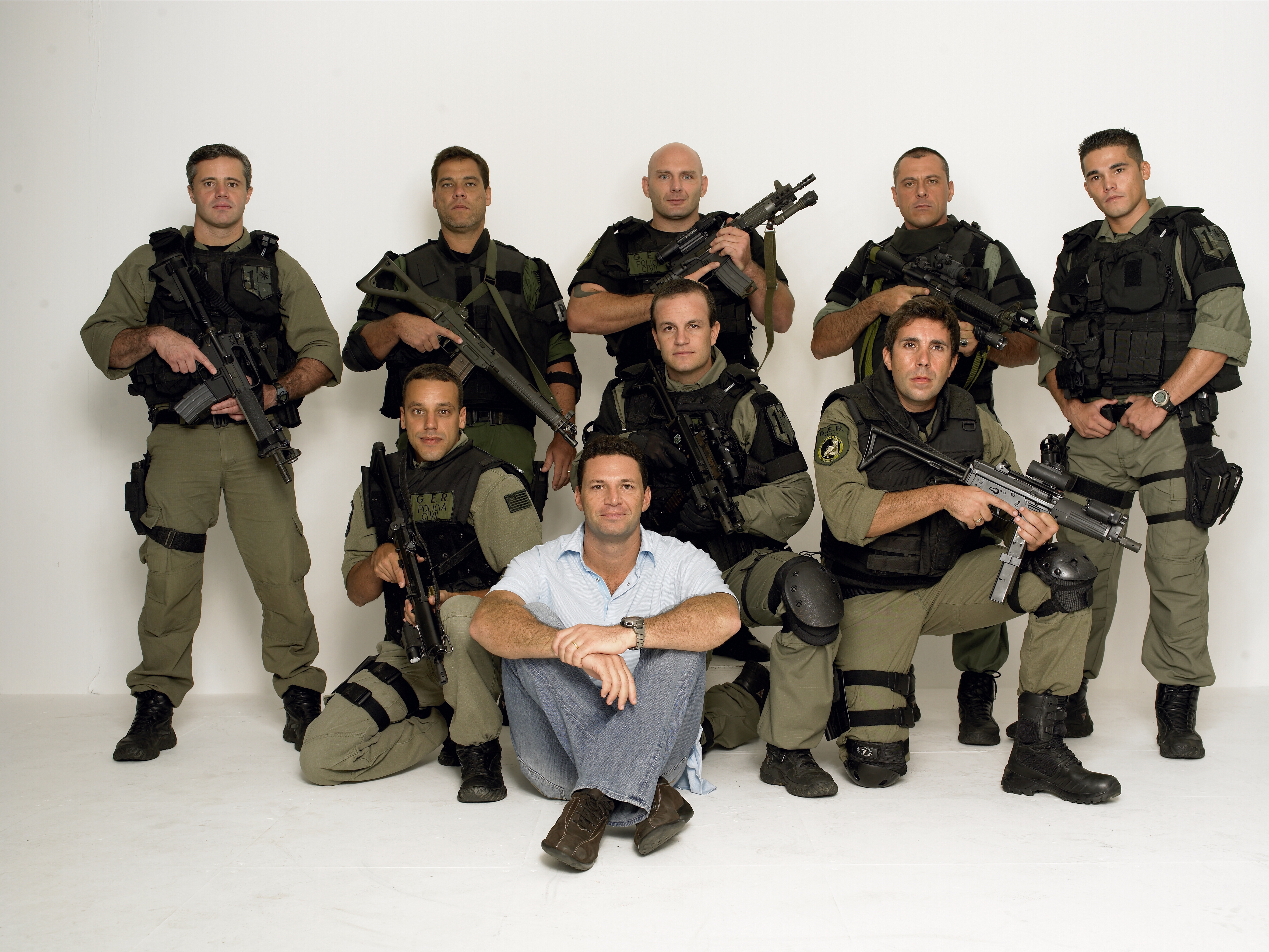 Director Jorge W. Atalla with members of the Sao Paulo, Brazil Special Rescue Unit.