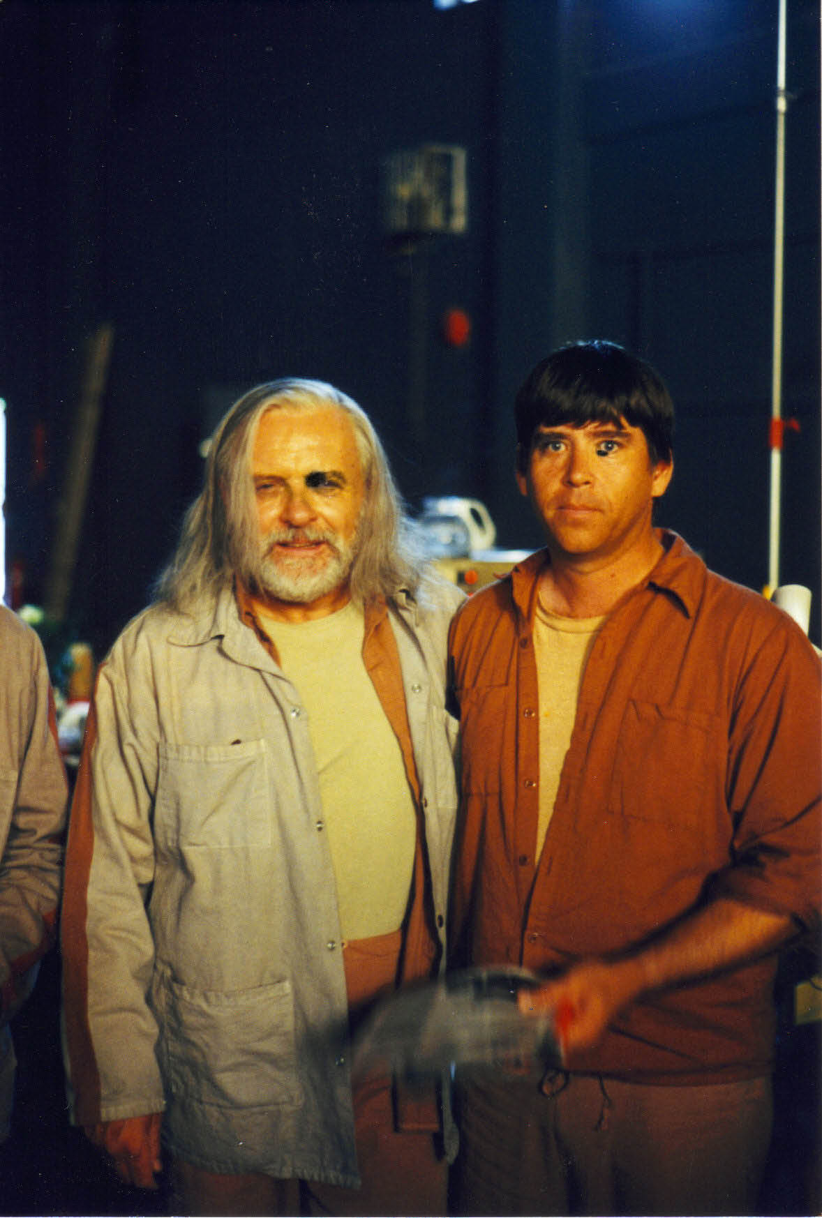 Frank with Anthony Hopkins on the set of 