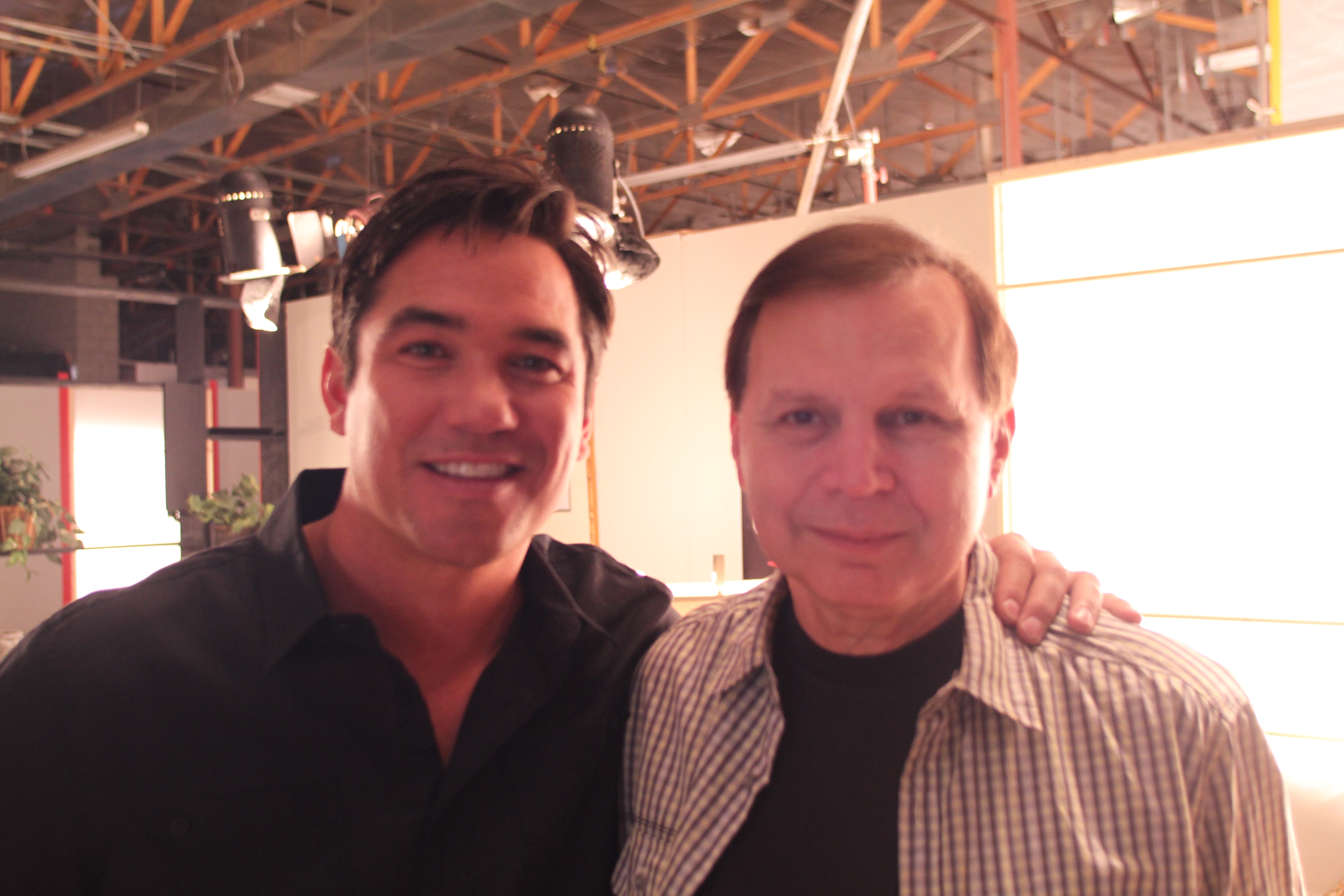 Dean Cain and Michael Z. Gordon on the set of Dirty Little Trick