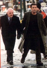 Anthony Hopkins and Alec Baldwin on the set of 