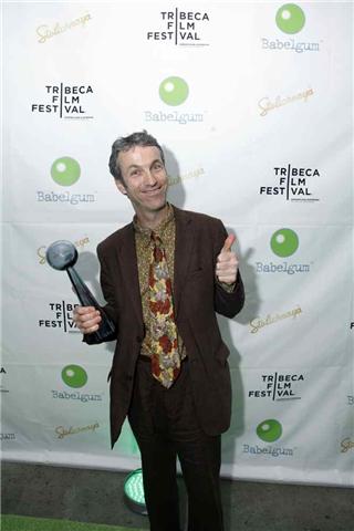 MR HAPPY wins at 2009 Babelgum Online Film Festival during Tribecca Int Film Festival, New York