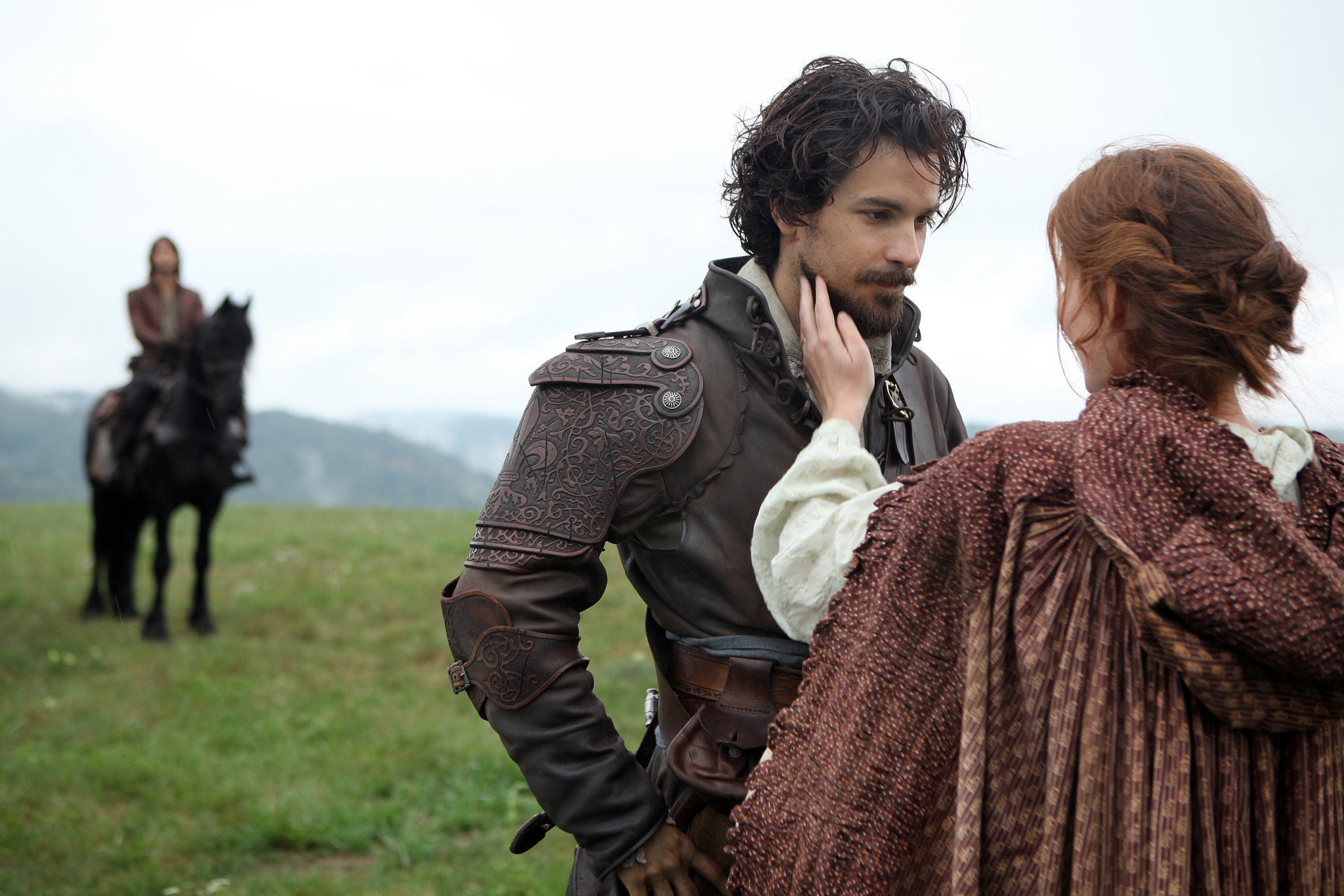 Still of Santiago Cabrera and Amy Nuttall in The Musketeers (2014)