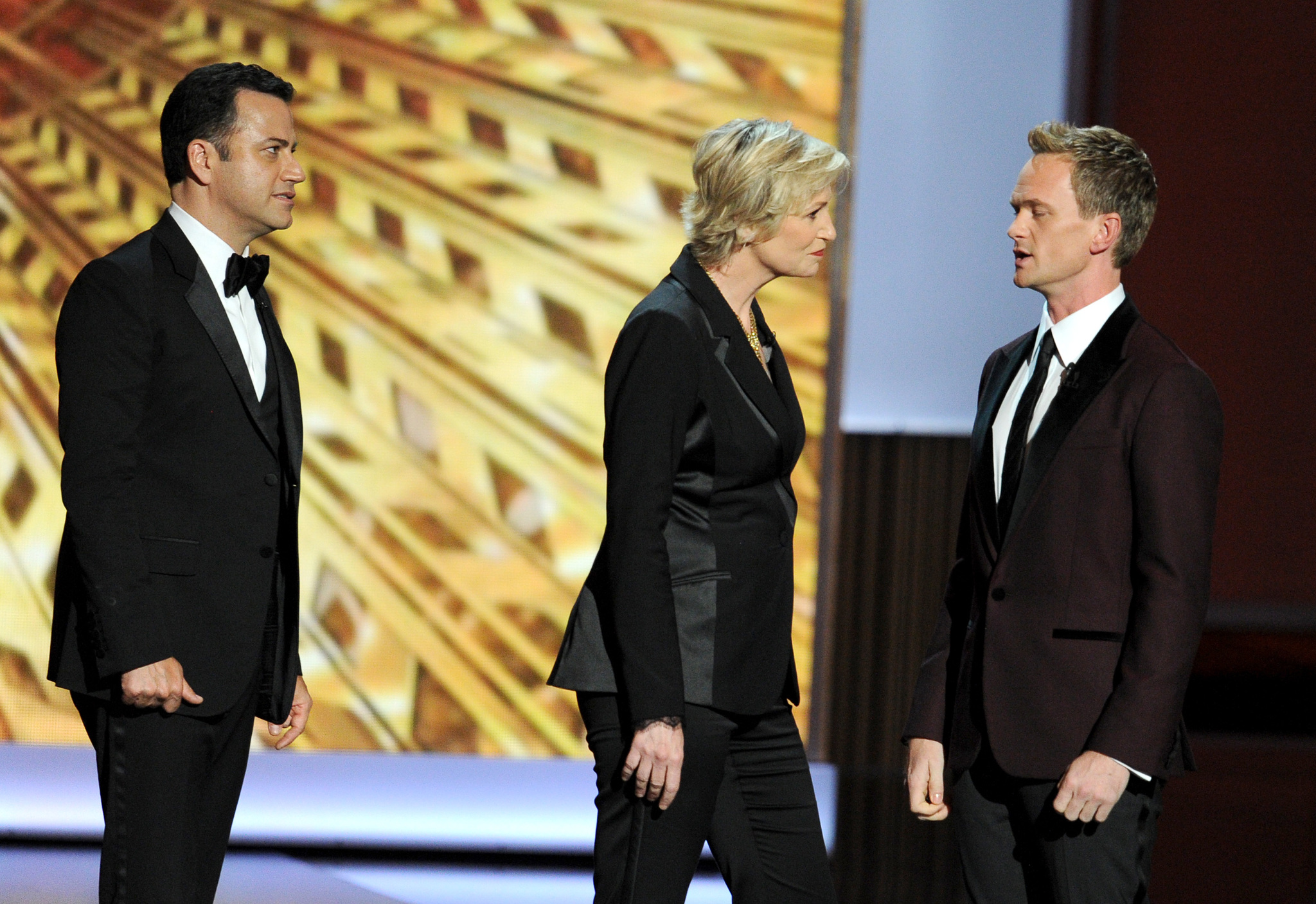 Neil Patrick Harris, Jimmy Kimmel and Jane Lynch at event of The 65th Primetime Emmy Awards (2013)