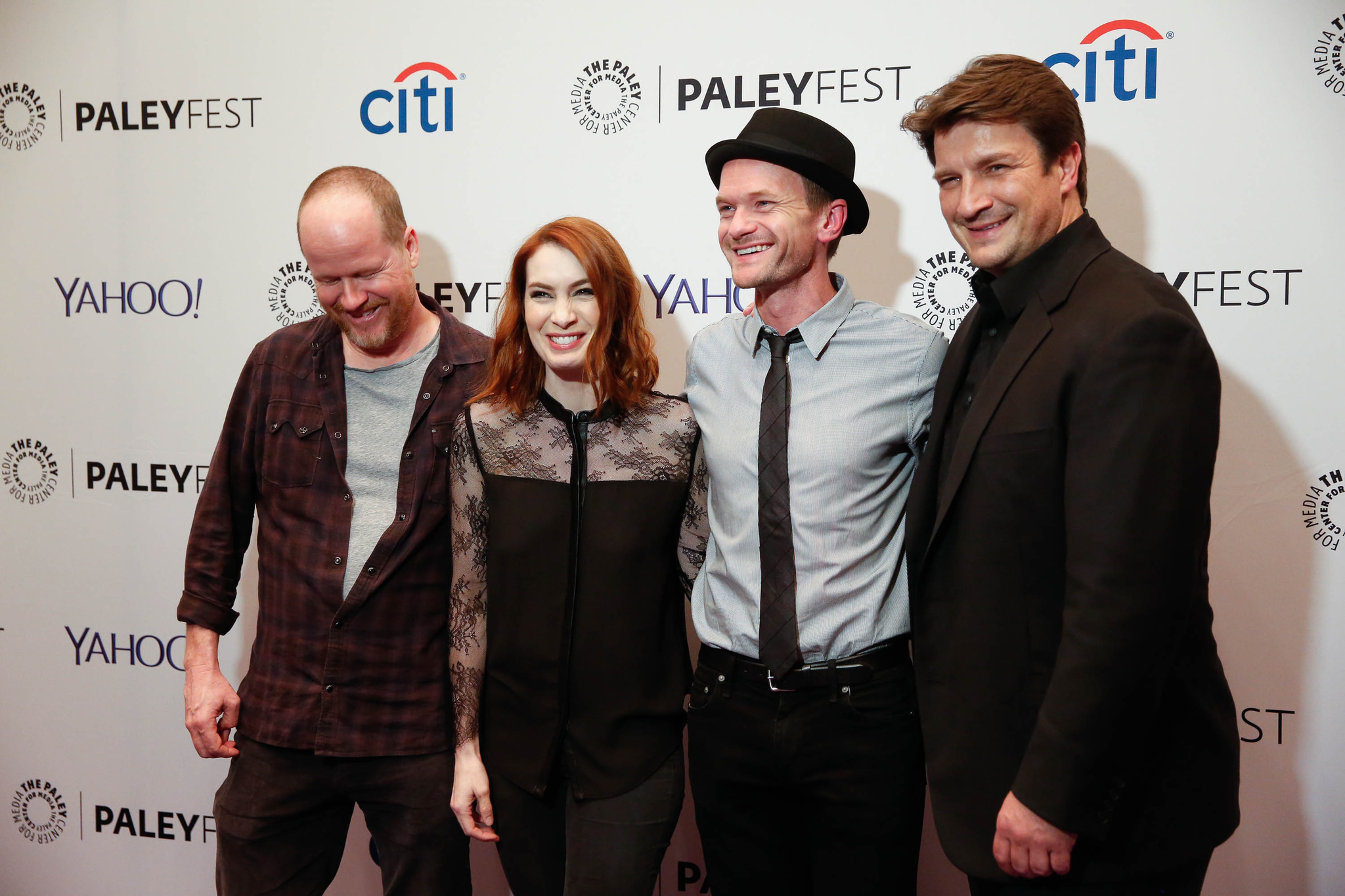 Neil Patrick Harris, Nathan Fillion, Joss Whedon and Felicia Day at event of Dr. Horrible's Sing-Along Blog (2008)