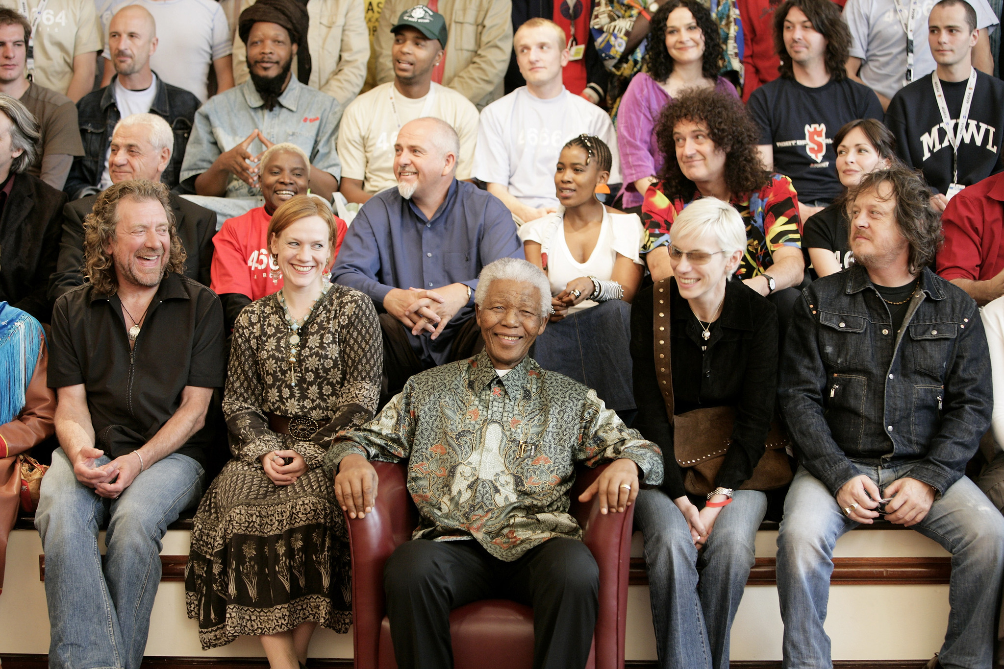 Annie Lennox, Brian May, Sharon Corr, Anneli Drecker, Peter Gabriel, Jivan Gasparyan, Angélique Kidjo, Nelson Mandela, Robert Plant, Zucchero and Thandiswa