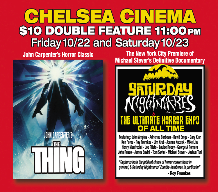 Saturday Nightmares short film screening promo at Chelsea Cinema, NYC