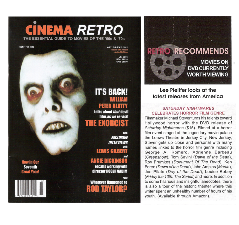 Cinema Retro magazine hard-copy review for 'Saturday Nightmares: The Movie!'