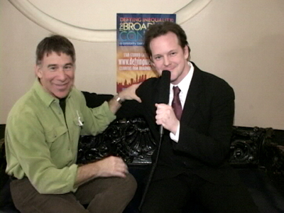 Michael Stever interviewing Stephen Schwartz for the 'Defying Inequality' Broadway concert.
