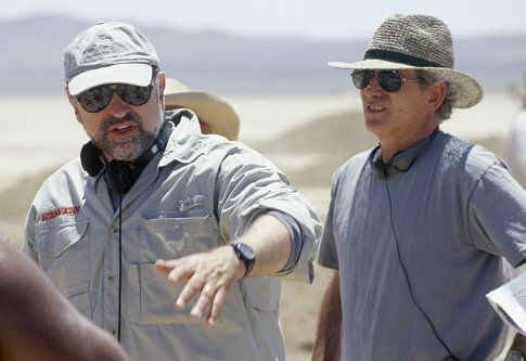 Driector Andrew Davis and writer Louis Sachar on the set.