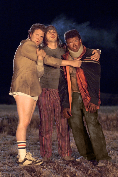 Still of James Franco, Seth Rogen and Danny McBride in Mari Huanos ekspresas (2008)