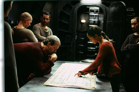 Still of Jada Pinkett Smith, David Roberts and Anthony Brandon Wong in Matrica. Revoliucijos (2003)