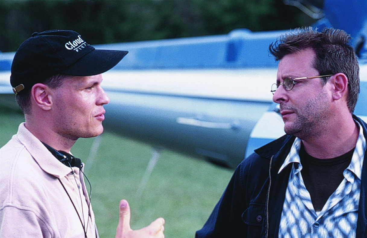 André van Heerden and Judd Nelson on the set of DECEIVED