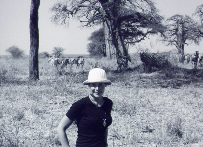 Heidi Albertsen in the Ngorongoro Crater, Tanzania in 2002.