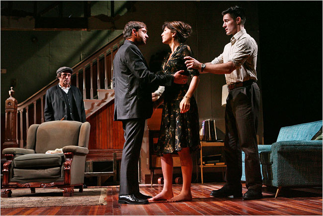 From left: Ian McShane, Raúl Esparza, Eve Best, and Gareth Saxe in 'The Homecoming'