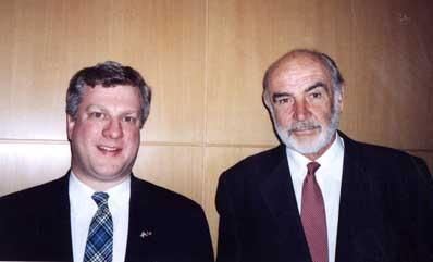 Sir Sean Connery, Actor & Harlan D. Whatley, Director/Producer, Skye Films at the Four Seasons Hotel, New York City, April 6th, 2002