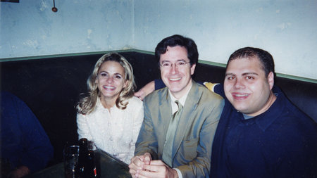 (left to right) Amy Sedaris, Stephen Colbert and Troy Metcalf at the 