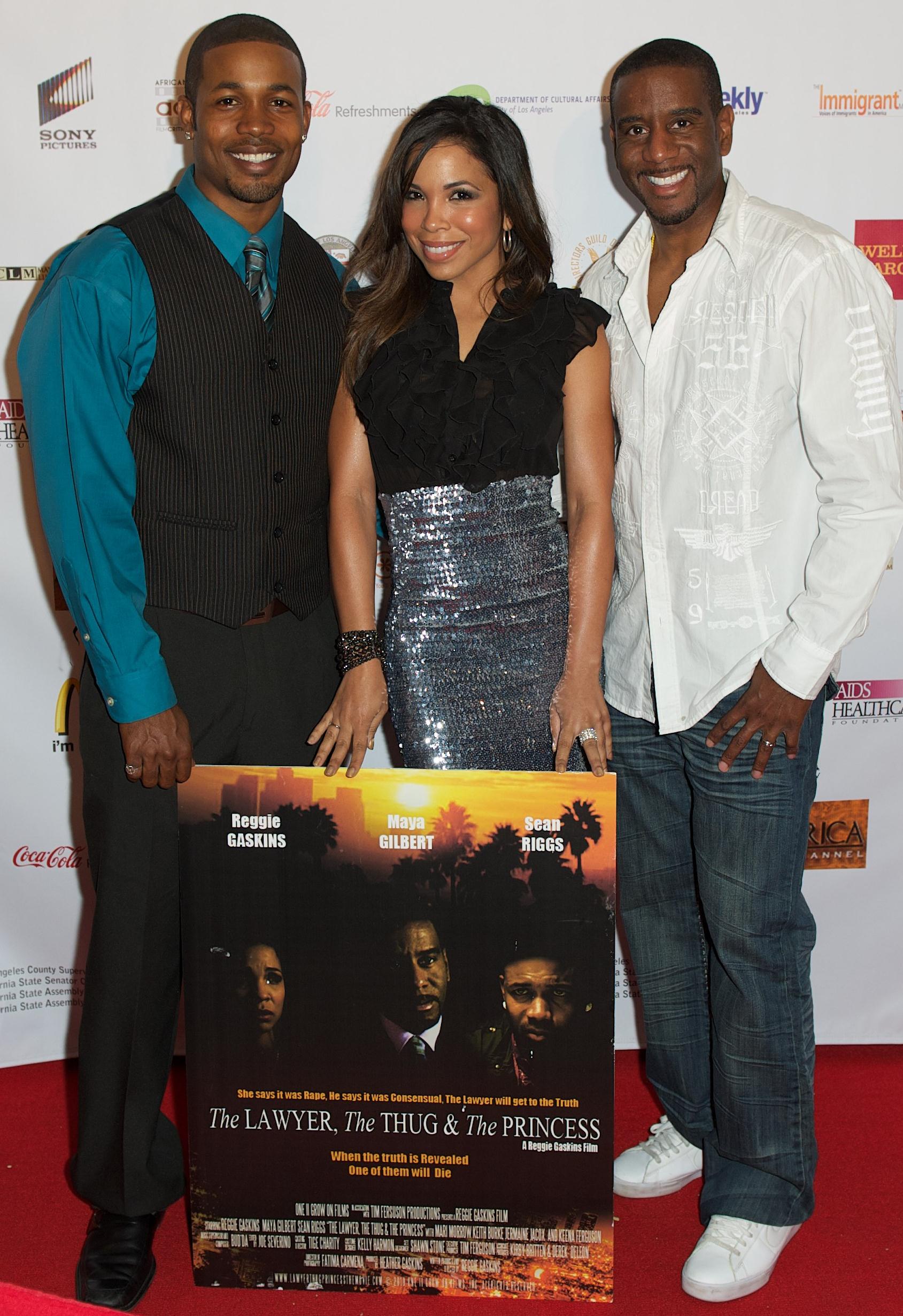 Reggie Gaskins, Maya Gilbert and Sean Riggs at the Pan African Film Festival Red Carpet for 