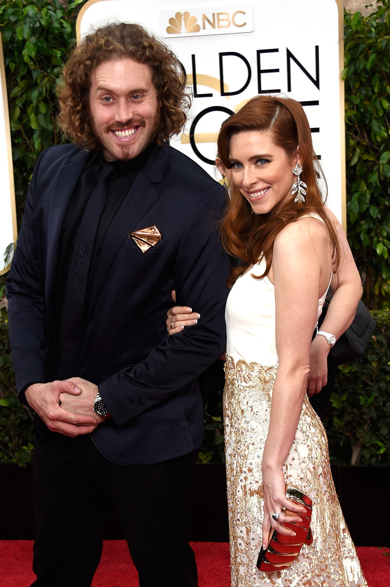 Kate Miller and T.J. Miller at event of The 72nd Annual Golden Globe Awards (2015)
