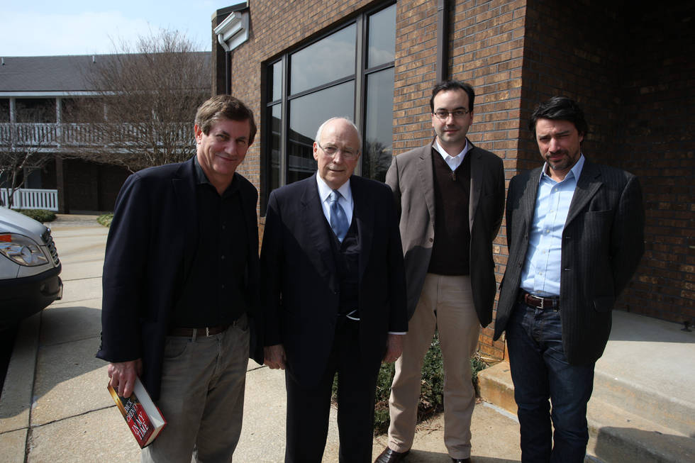 Left to right Chris Whipple; Dick Cheney; Jules Naudet; Gedeon Naudet