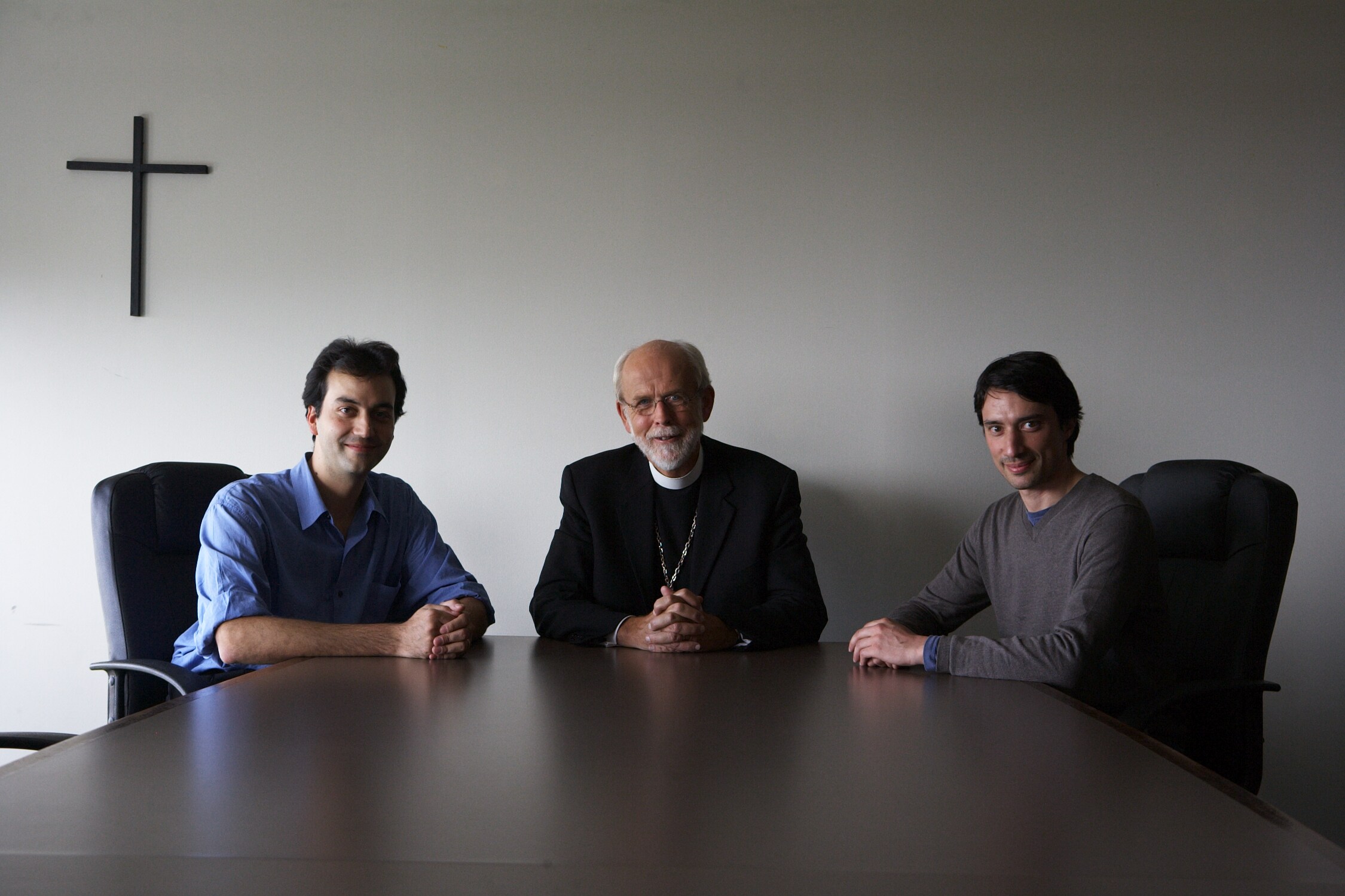 Directors Gedeon Naudet; Jules Naudet; Bishop Mark Hanson, Presiding Bishop of the Evangelical Lutheran Church