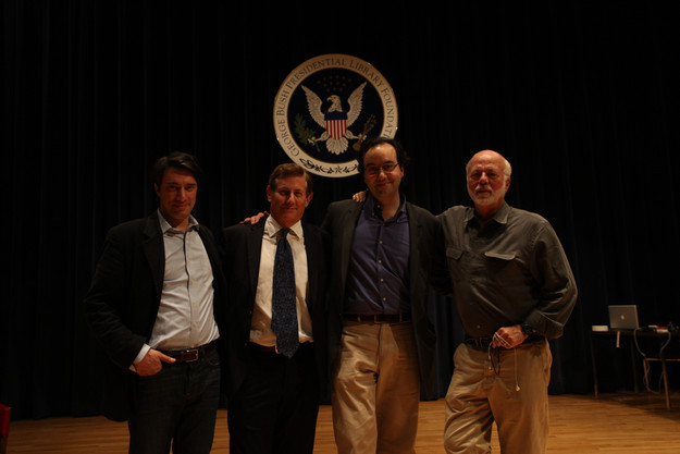 Executives Producers The Presidents Gatekeepers, Left to Right, Gedeon Naudet; Chris Whipple; Jules Naudet; David Hume Kennerly