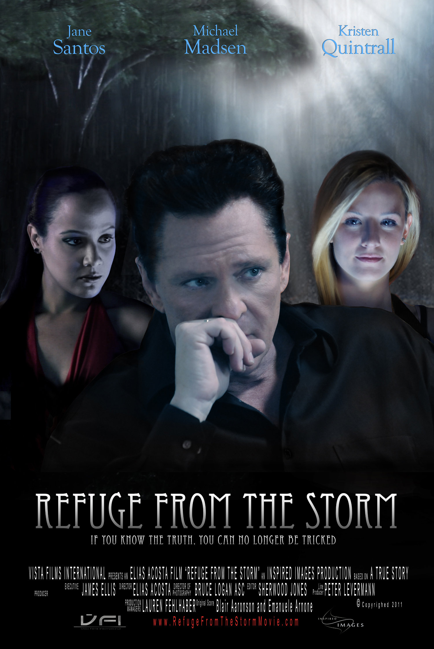 Michael Madsen, Jane Santos and Kristen Quintrall in Refuge from the Storm (2012)