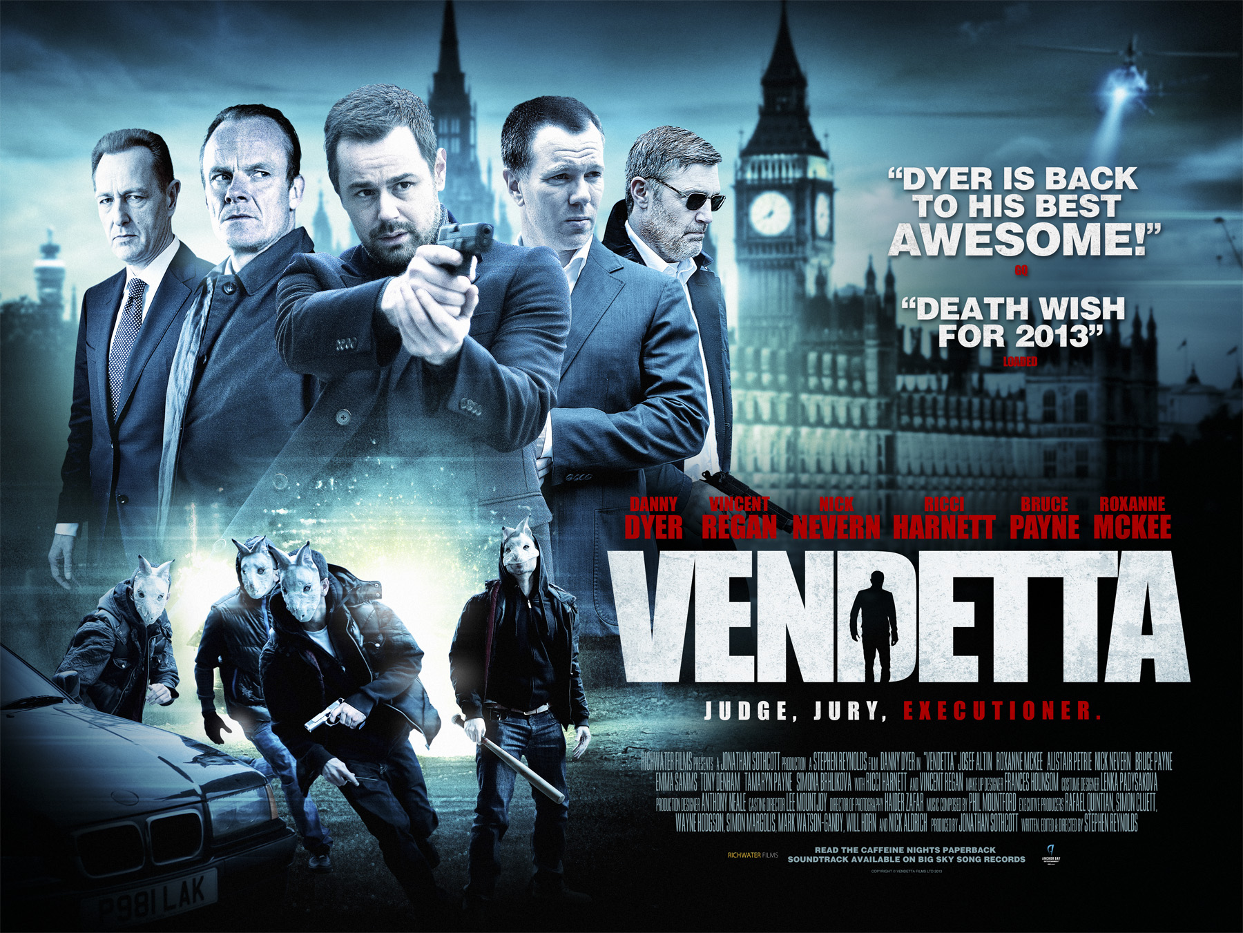 UK Quad poster for 'Vendetta' produced by Jonathan Sothcott