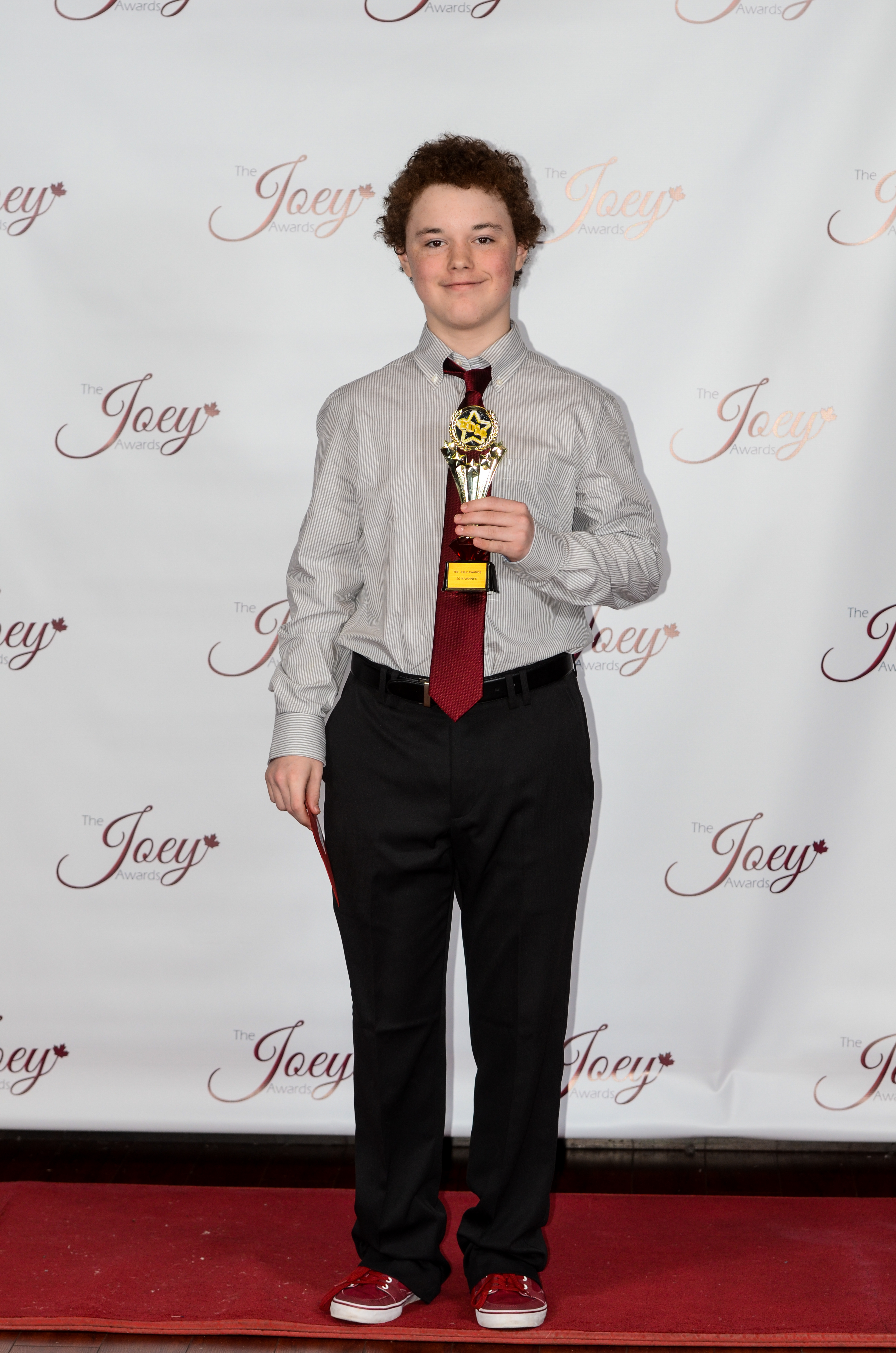 Connor with his Joey Award 2014