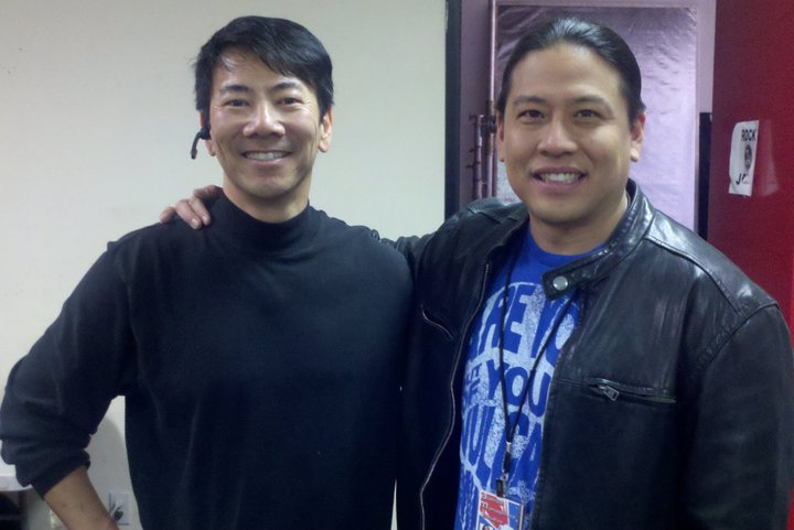 Garrett Wang and Producer Craig Lew on the set of Rock Jocks