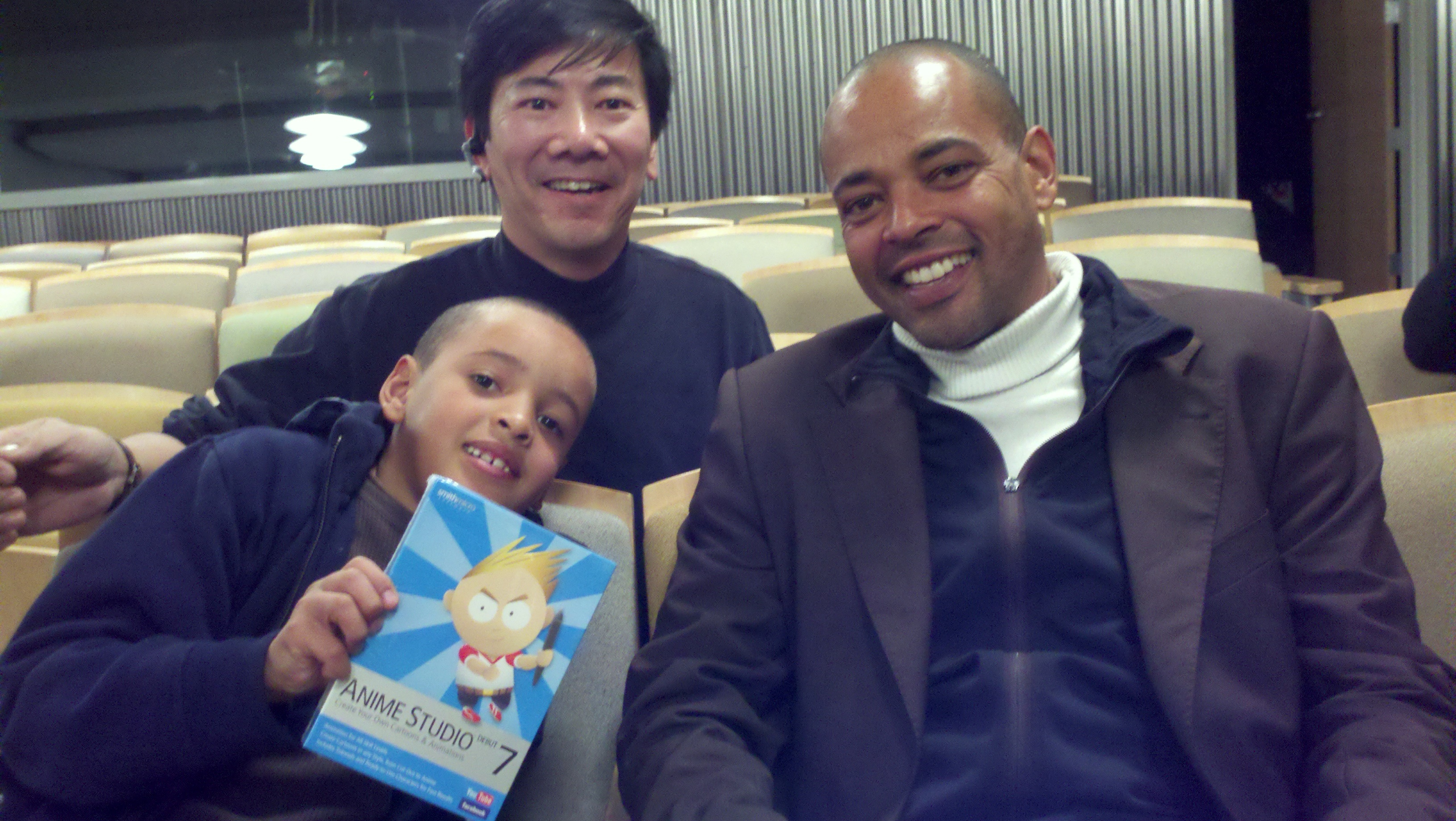 Craig Lew gives away Anime Studio Animation software at the Los Angeles International Children's Film Festival.