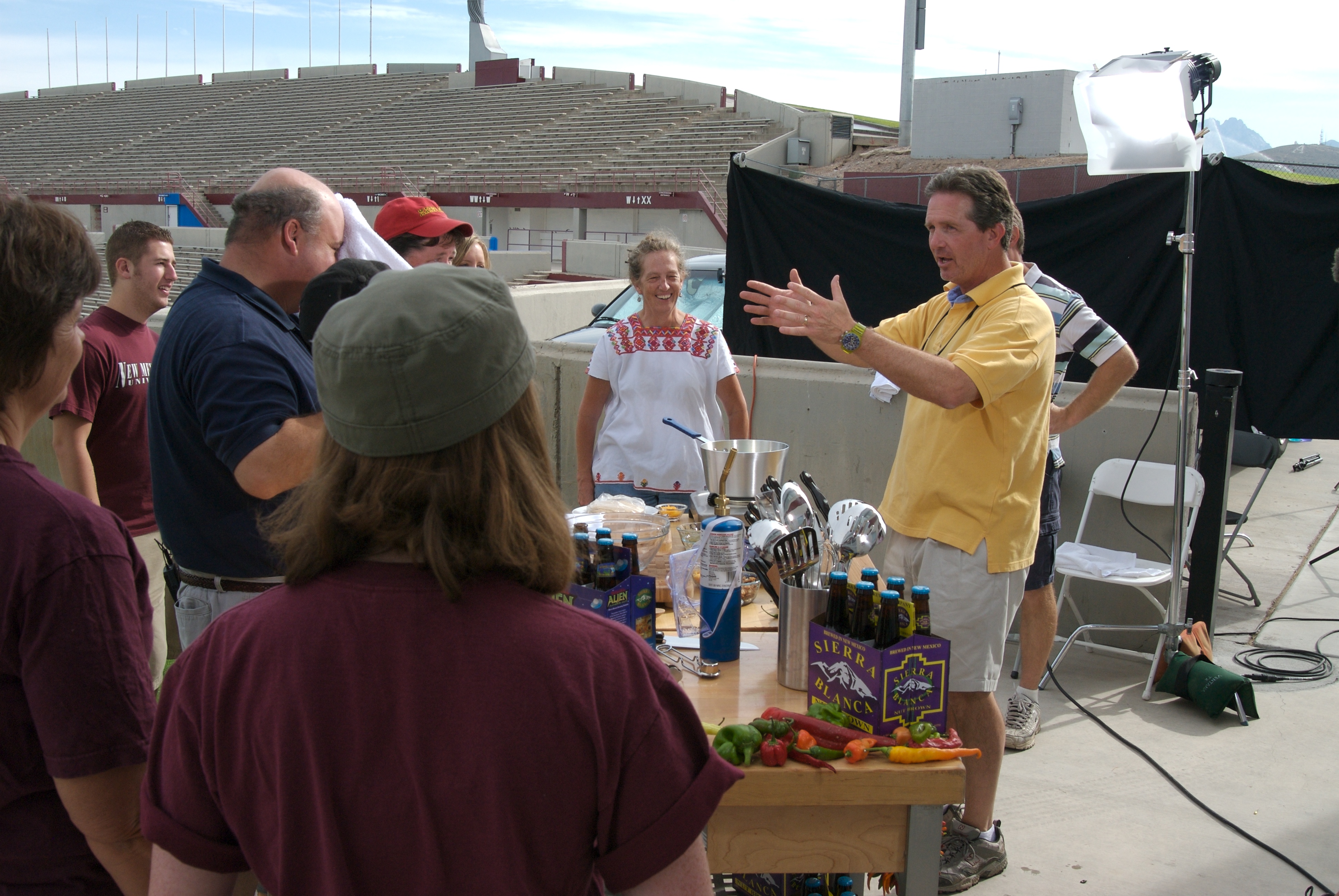 Les Heintz on the set of The Feasty Boys Eat America.