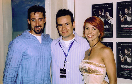Actor Paul J. Alessi and Actress Amie Barsky with Director Alex Ranarivelo at the Premiere of Morphin(e).