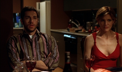 Still of Tricia Helfer and Zachary Levi in Spiral (2007)