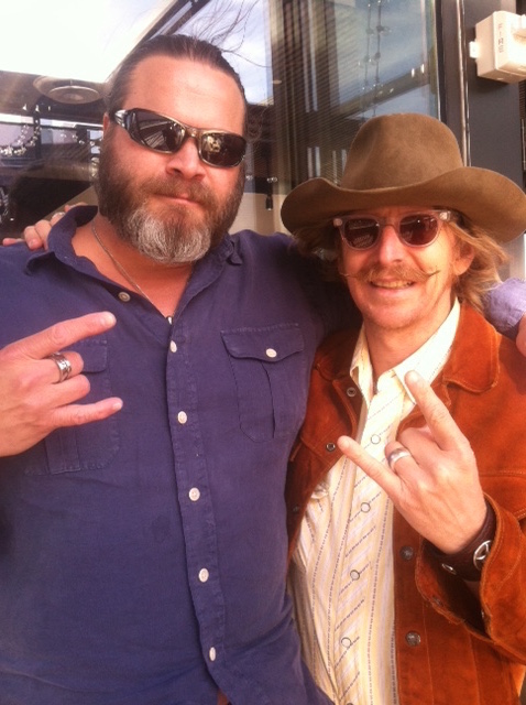 Kevin Wayne and Lew Temple on set of 