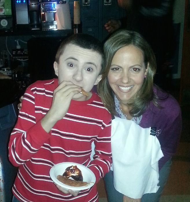 Traci Belushi and Atticus Shaffer on 