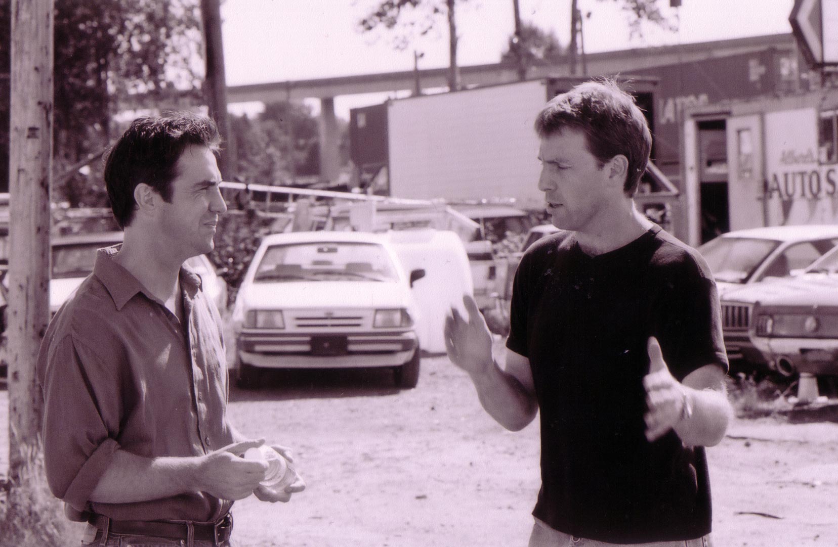 Paul McGillion with director Pete McCormack on the set of 'See Grace Fly'