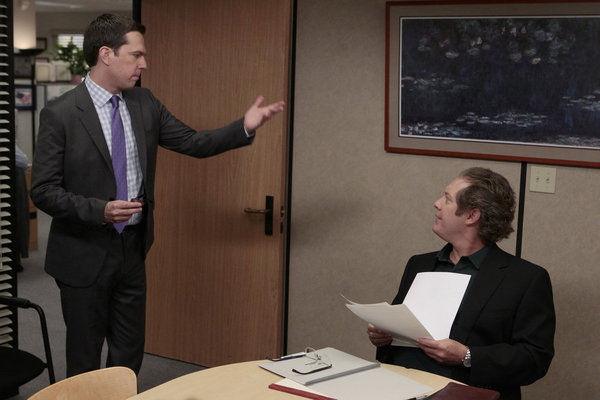 Still of James Spader and Ed Helms in The Office (2005)