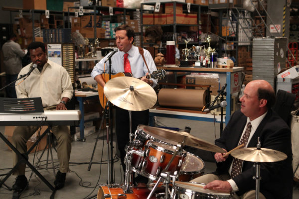 Still of Craig Robinson, Ed Helms and Brian Baumgartner in The Office (2005)