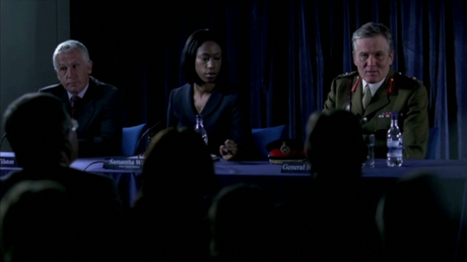 Geoffrey Kirkness as General Mike Stone and Nikki Amuka-Bird in Survivors BBC 2009 BBC