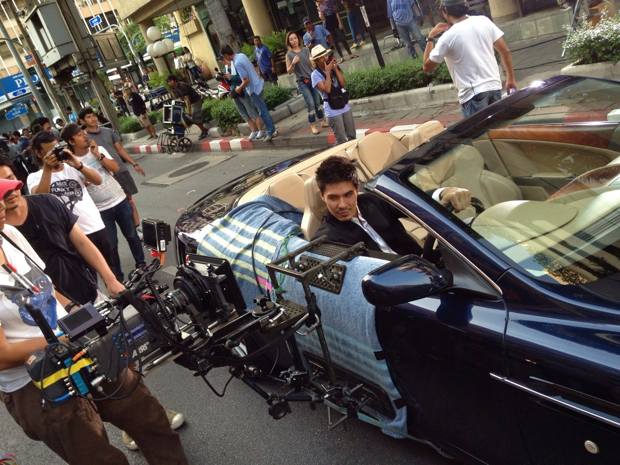 Lewis Tan on location in Thailand