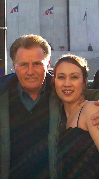 Martin Sheen and Misty Kelley on the set of 