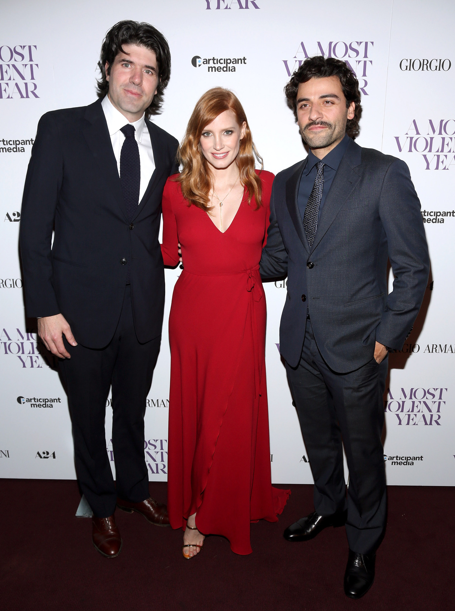 J.C. Chandor, Oscar Isaac and Jessica Chastain at event of A Most Violent Year (2014)