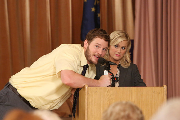 Still of Amy Poehler and Chris Pratt in Parks and Recreation: Sex Education (2012)
