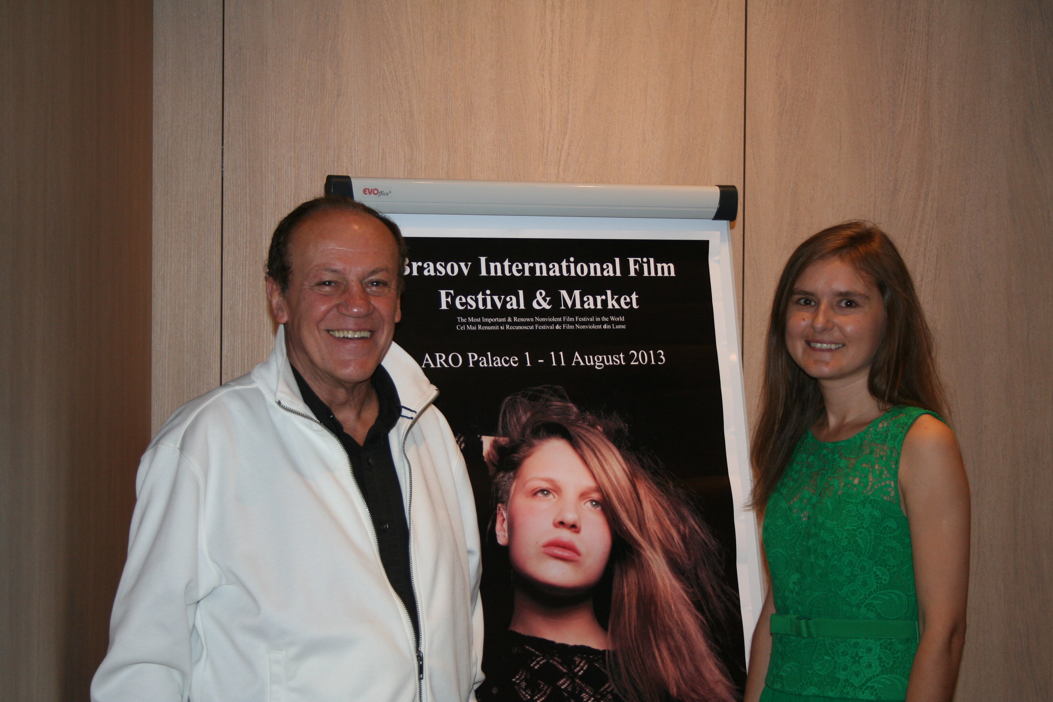 Bruno Pischiutta and Producer Daria Trifu at the 2013 press conference of the Brasov International Film Festival & Market (www.brasovfilmfestival.com)