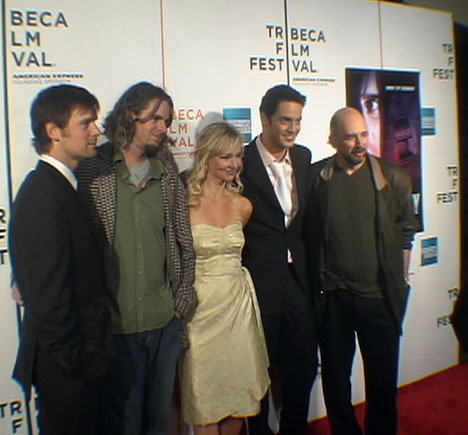 Khaled Abol Naga in Tribeca Film Festival at the premiere of Civic Duty (2006) from left: Peter Krause, Jeff Renfroe, Kari Matchett, Khaled Abol Naga, Richard Sciff