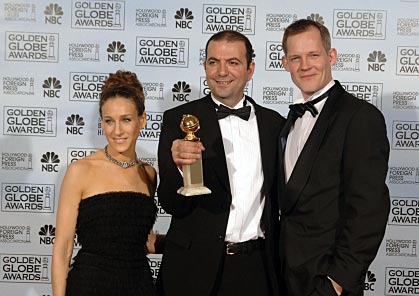 Sarah Jessica Parker, Hany Abu-Assad, Bero Beyer at Golden Globes