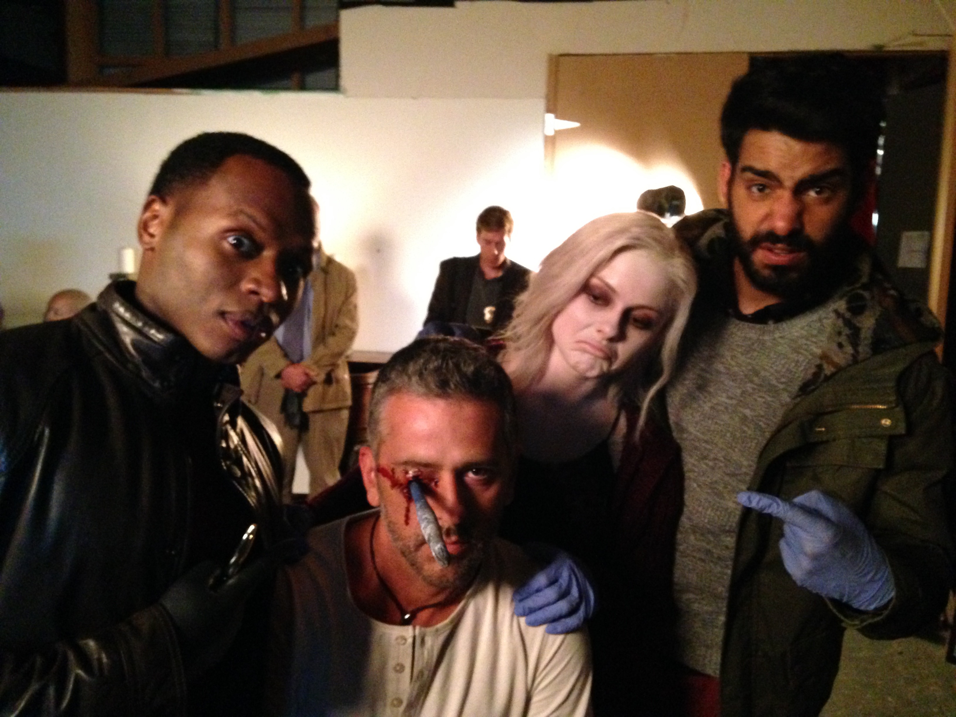 On set with the iZombie cast